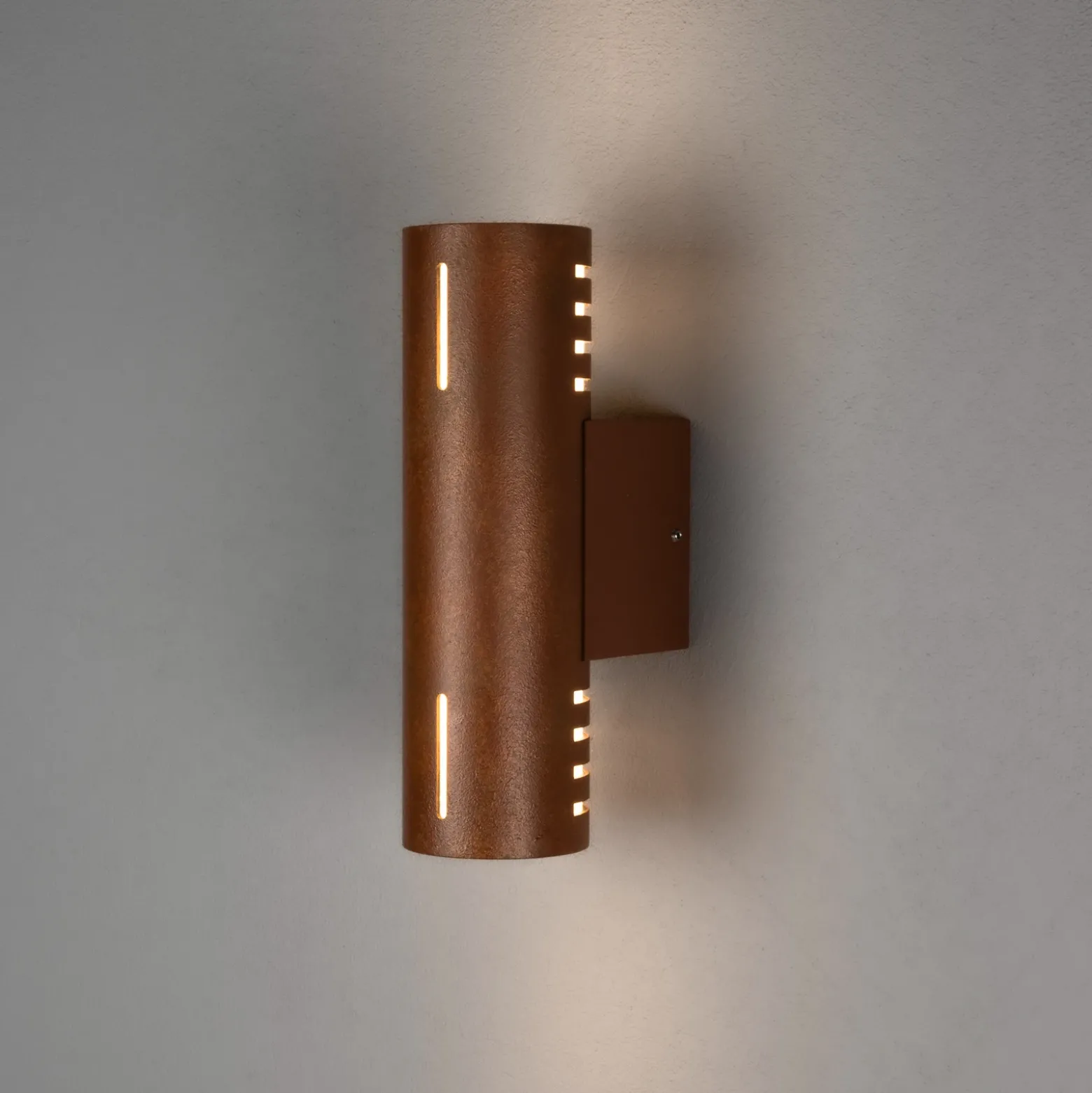Aplique de exterior Cuneo, color óxido, 25 cm, metal, arriba/abajo