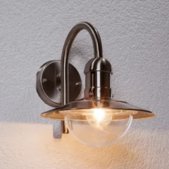 Aplique de exterior Damion de Lindby, 30 cm, acero inoxidable, E27, IP44