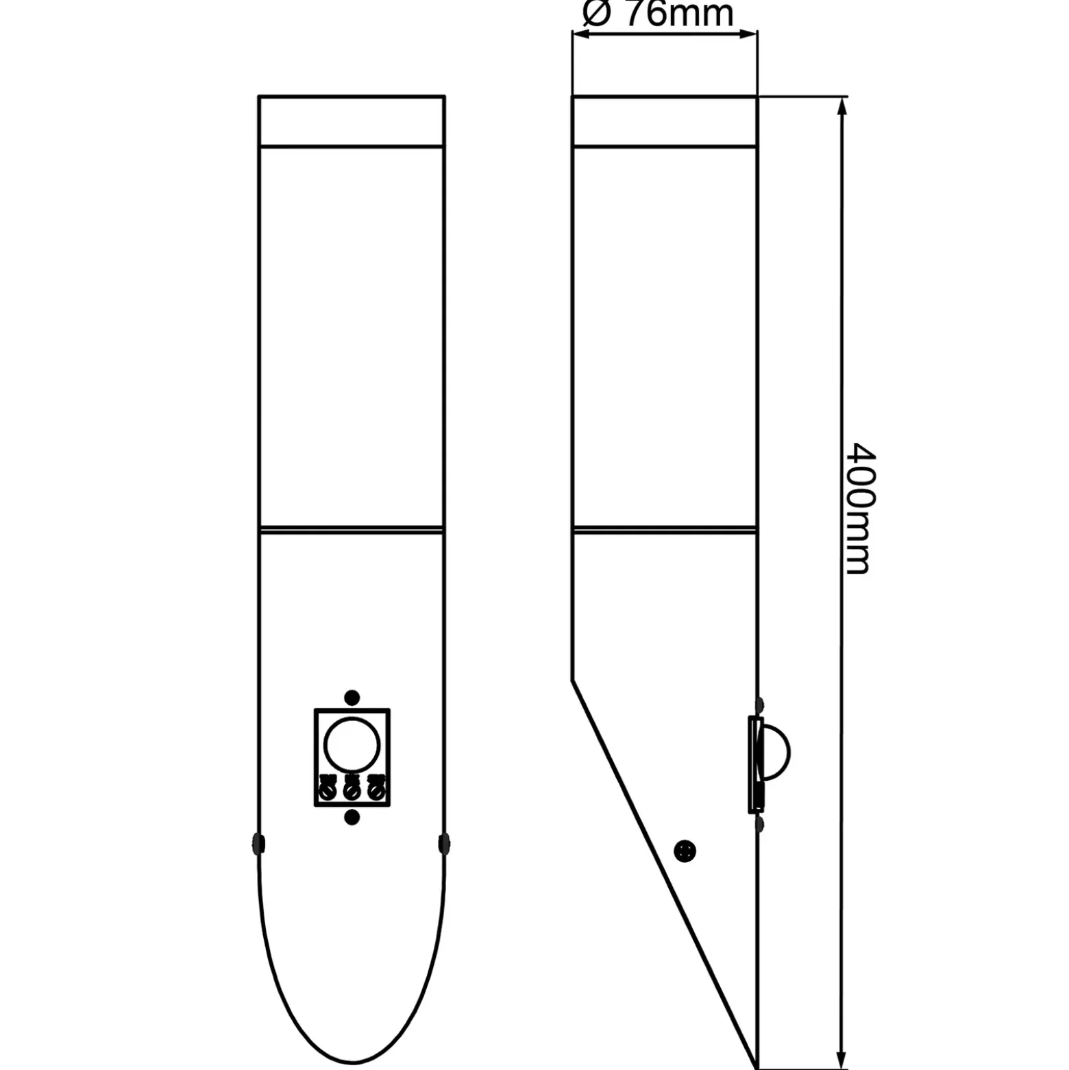 Aplique de exterior Dody Sensor, negro, metal, plástico