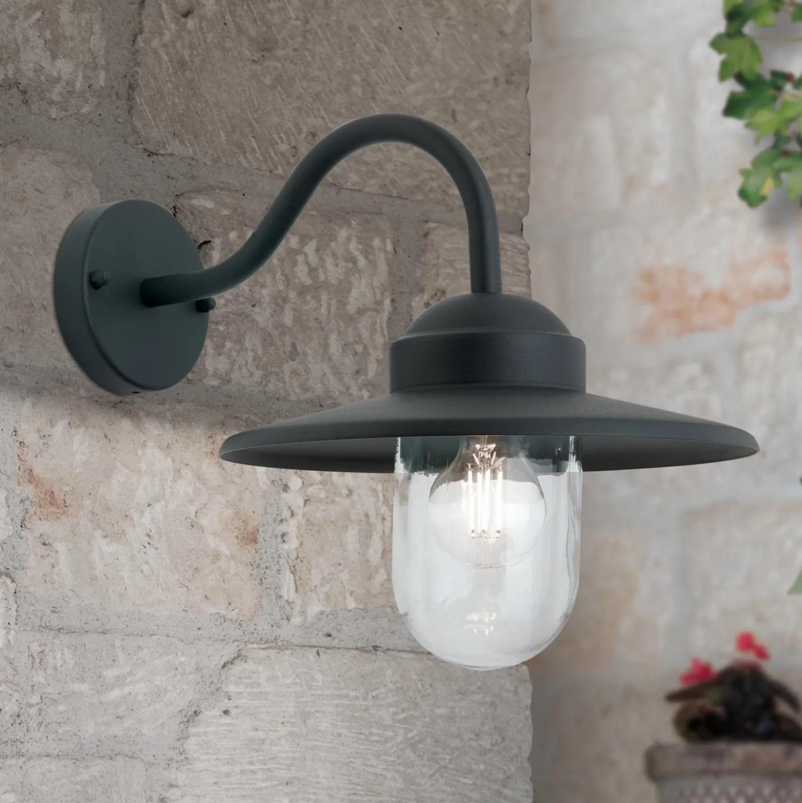 Aplique de exterior Edward en estilo vintage antracita
