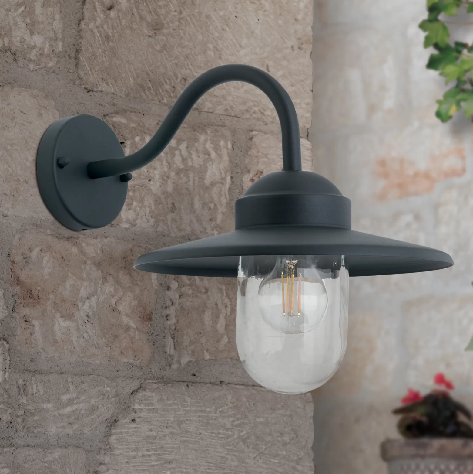 Aplique de exterior Edward en estilo vintage antracita