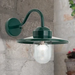 Aplique de exterior Edward en estilo vintage verde oscuro