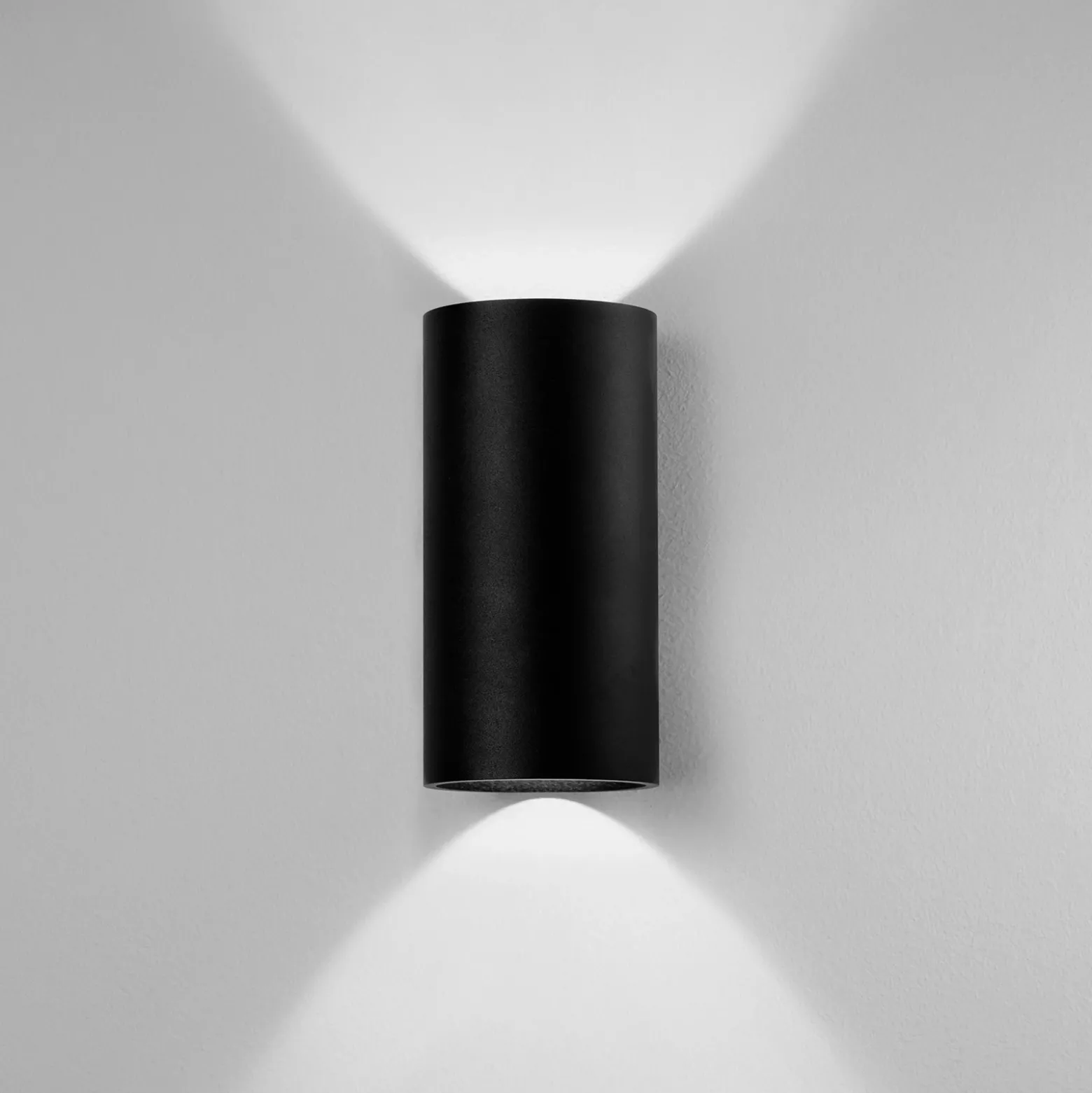 Aplique de exterior Egger DLS Tubo, negro, Ø 9 cm aluminio arriba/abajo