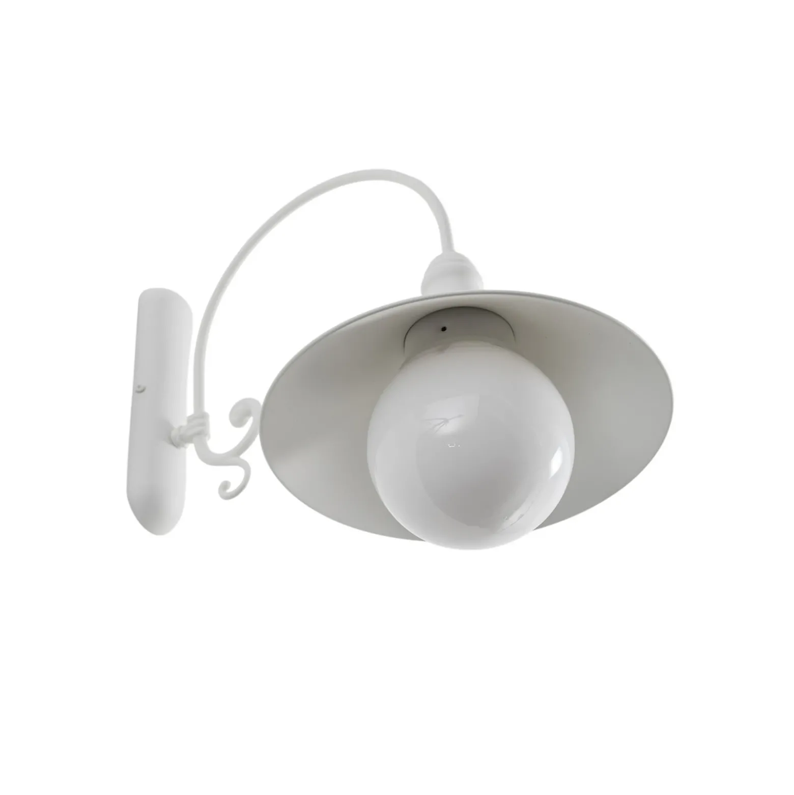 Aplique de exterior Enduro, blanco, acero, vidrio, IP44, E27