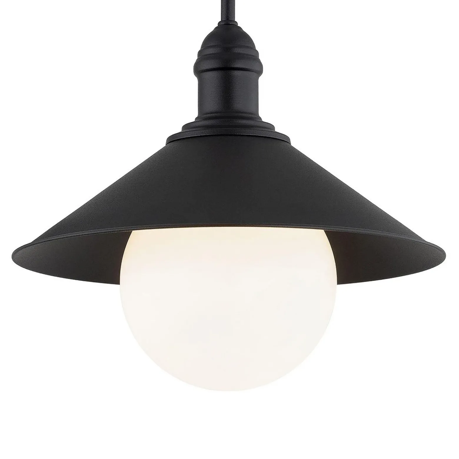 Aplique de exterior Enduro, negro, acero, vidrio, IP44, E27