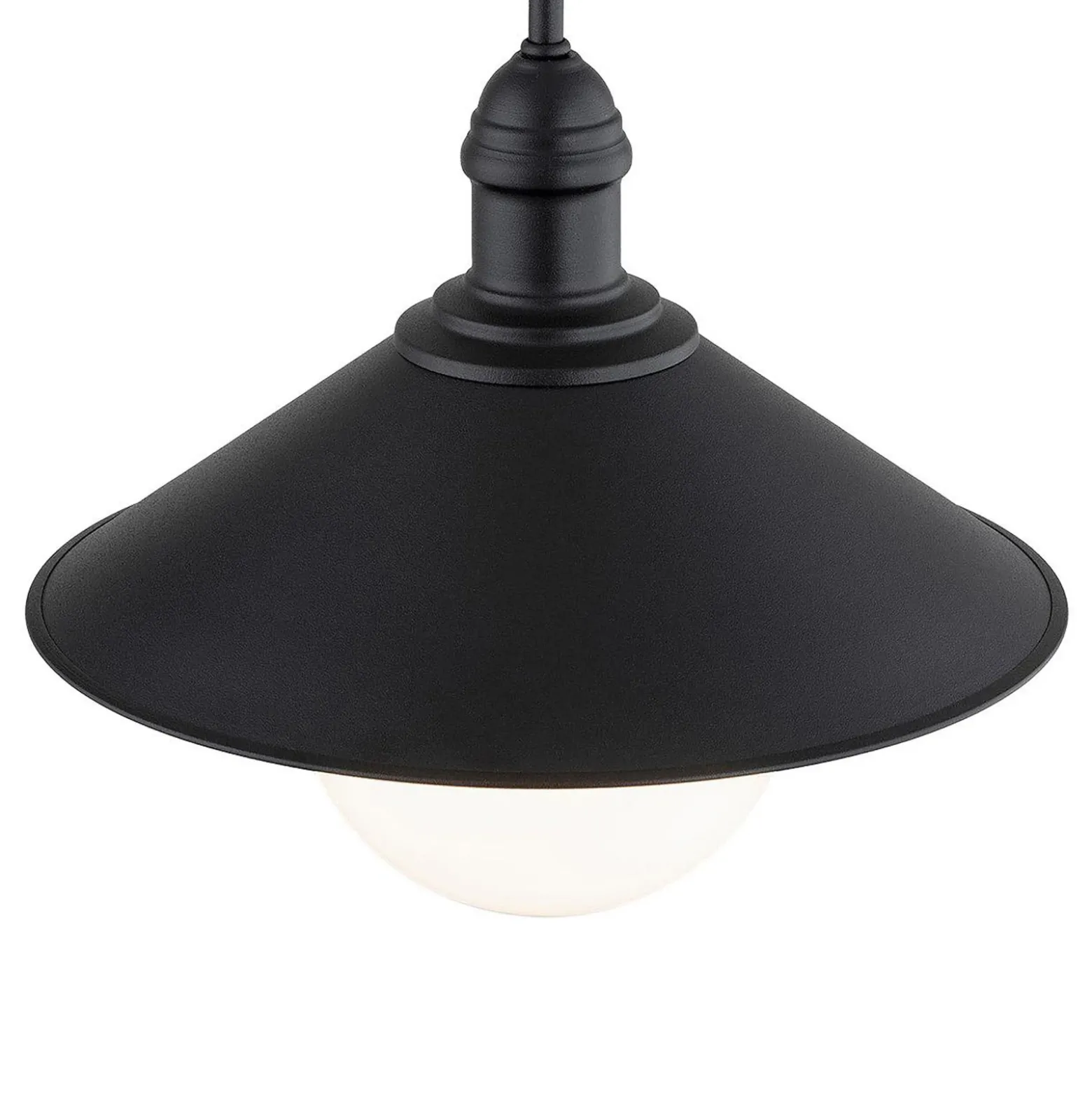 Aplique de exterior Enduro, negro, acero, vidrio, IP44, E27