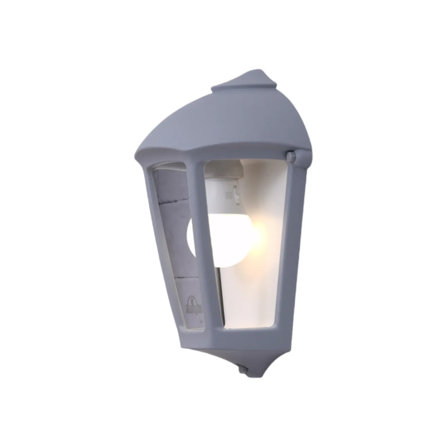 Aplique de exterior Fabio, gris/claro, resina sintética, E27 CCT