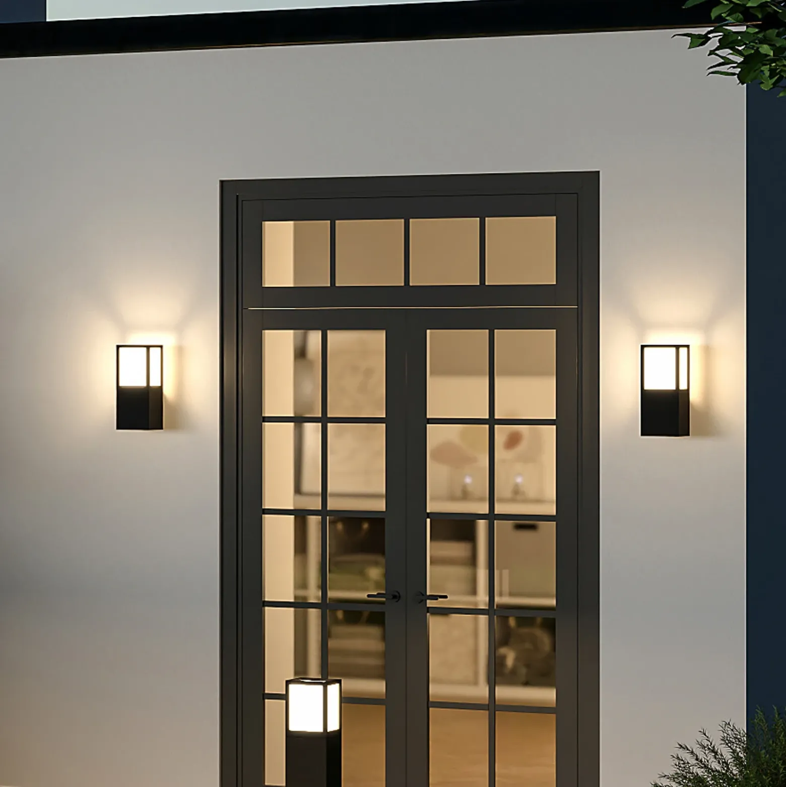 Aplique de exterior Facado 2 Square, aluminio, gris oscuro, E27