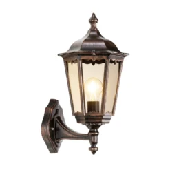 Aplique de exterior 1120 farol de pie negro-cobre