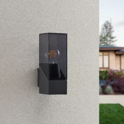 Aplique de exterior Fiola de Lucande, 25 cm, antracita, IP54