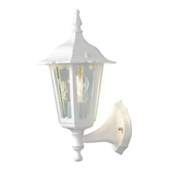Aplique de exterior Firenze, blanco, portalámpara superior, 36 cm