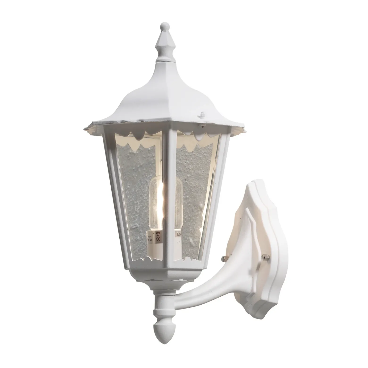 Aplique de exterior Firenze, blanco, portalámpara superior, 48 cm