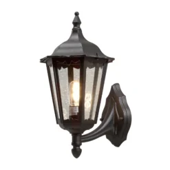 Aplique de exterior Firenze, negro, portalámpara superior, 48 cm