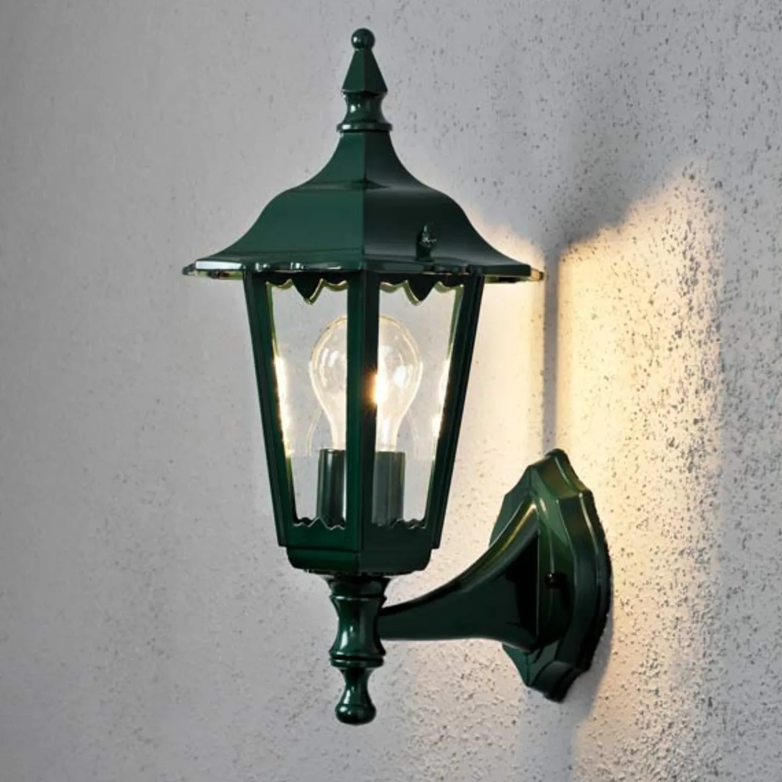 Aplique de exterior Firenze, verde, portalámpara superior, 36 cm