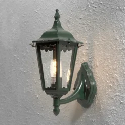 Aplique de exterior Firenze, verde, portalámpara superior, 48 cm