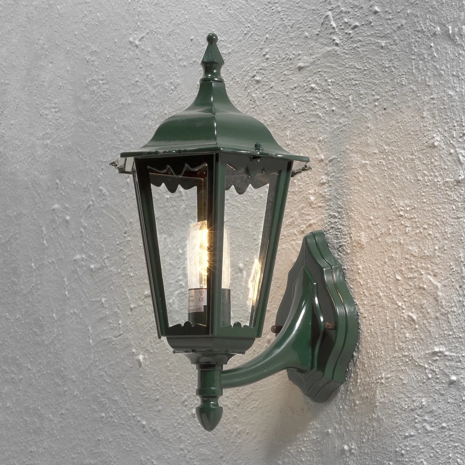 Aplique de exterior Firenze, verde, portalámpara superior, 48 cm