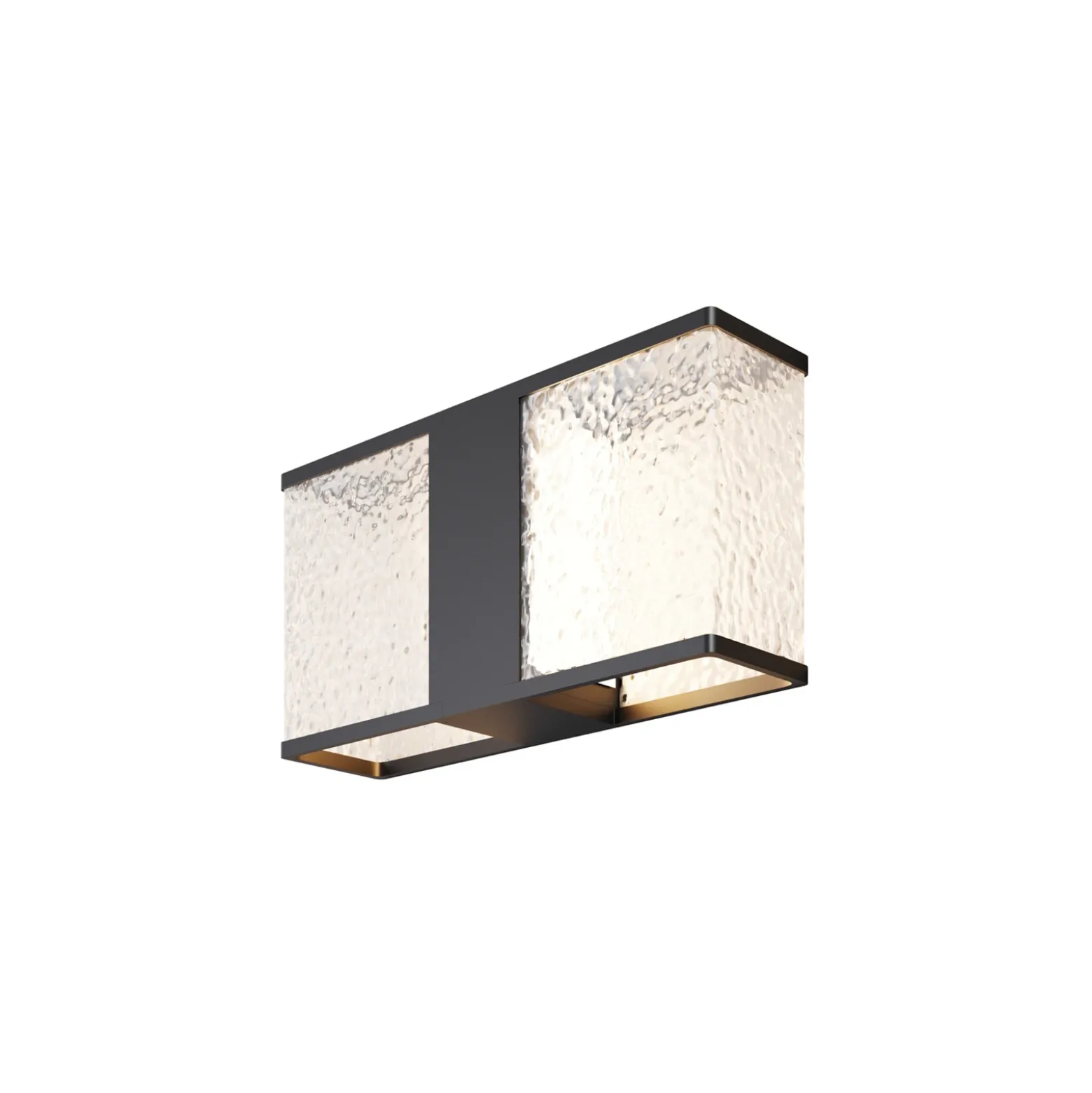Aplique de exterior Floeva, negra, 37 cm de ancho, IP65, E27