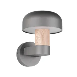 Aplique de exterior Fraser, gris/aspecto madera, aluminio, IP54, E27