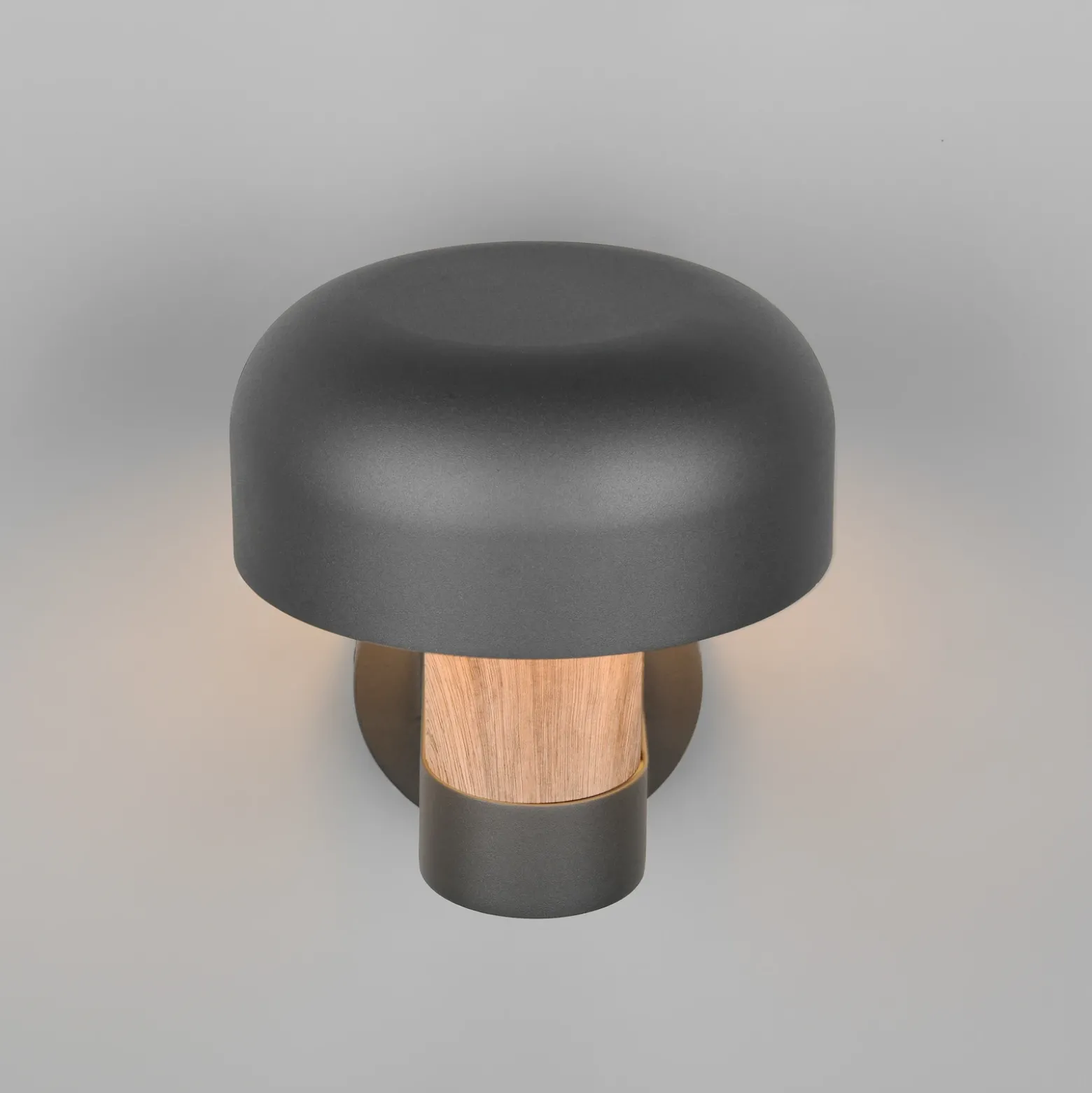 Aplique de exterior Fraser, gris/aspecto madera, aluminio, IP54, E27