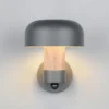 Aplique de exterior Fraser Sensor, gris/aspecto madera, aluminio IP54 E27