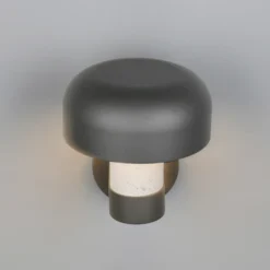 Aplique de exterior Fraser Sensor gris/aspecto hormigón, aluminio IP54 E27