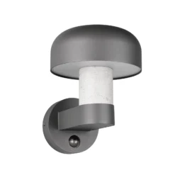 Aplique de exterior Fraser Sensor gris/aspecto hormigón, aluminio IP54 E27