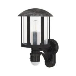 Aplique de exterior Genefe, con sensor, negro