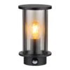 Aplique de exterior Gracey, con sensor, negra, IP54, E27