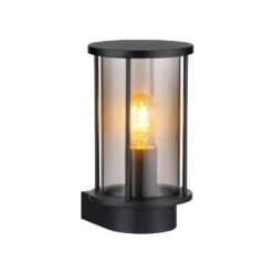 Aplique de exterior Gracey, negra, acero inoxidable, IP54, E27
