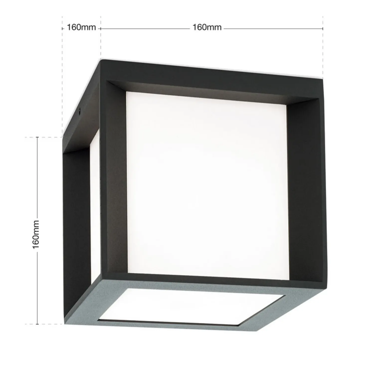 Aplique de exterior Henry, 16x16x16cm antracita