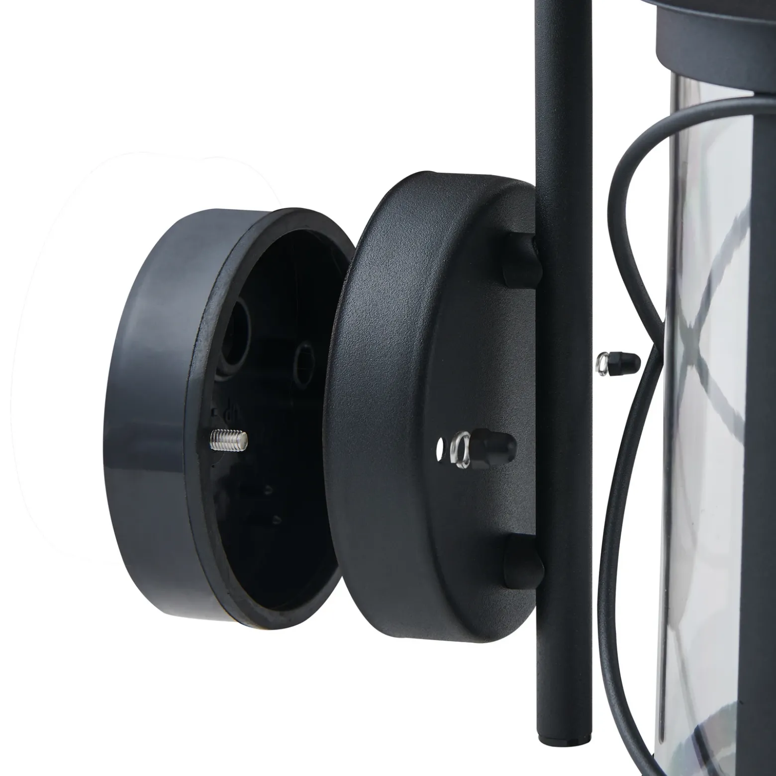 Aplique de exterior Hilburn, negro, descendiente