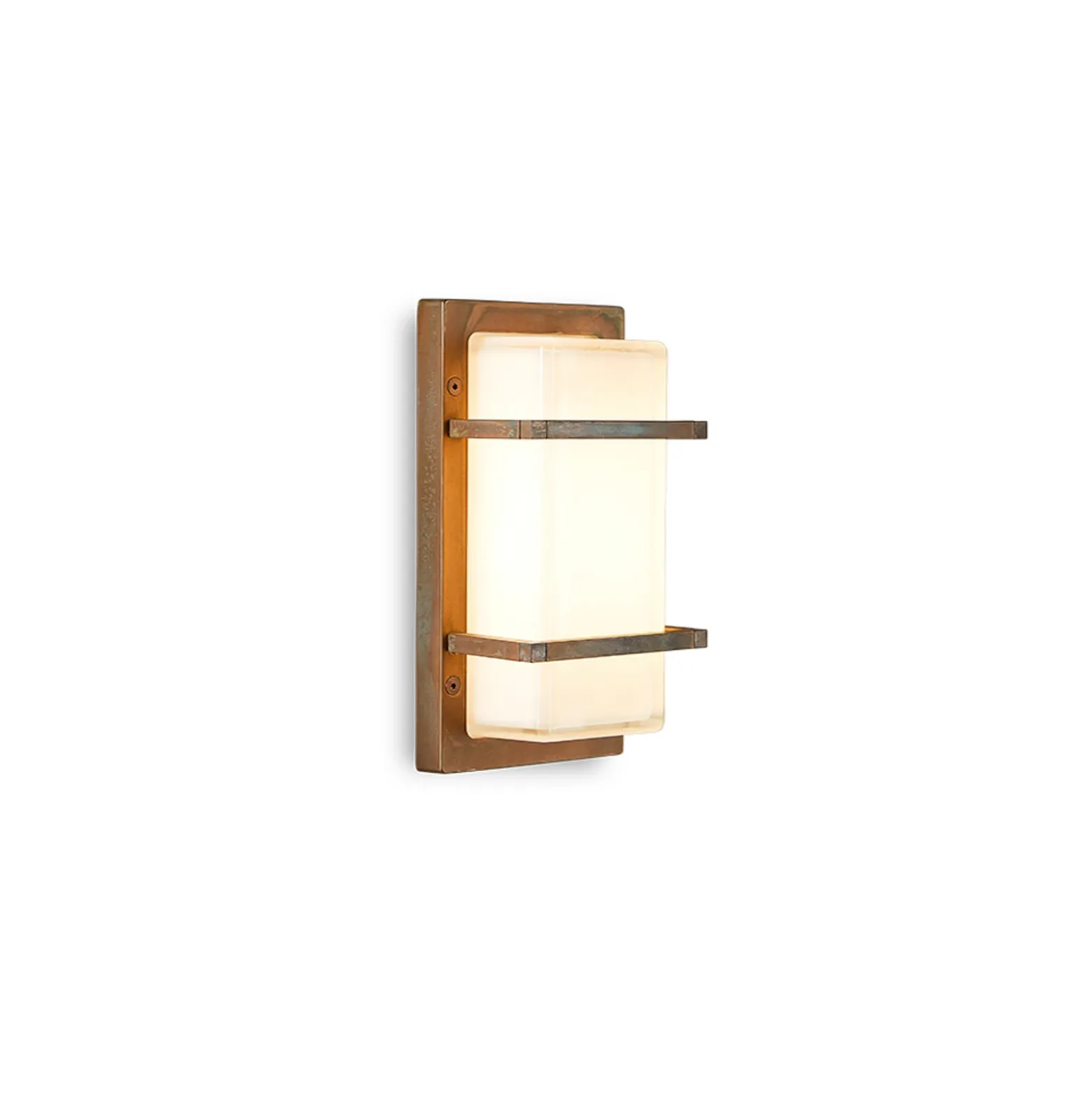 Aplique de exterior Ice Cubic 3415, latón antiguo