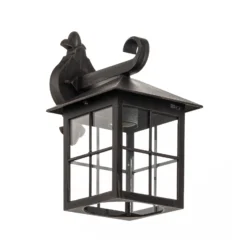 Aplique de exterior Ida de Lindby, color óxido, farol, 34 cm, E27