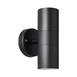 Aplique de exterior Jandy up/down, negro, metal, cristal, GU10