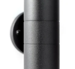 Aplique de exterior Jandy up/down, negro, metal, cristal, GU10