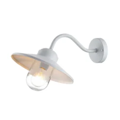 Aplique de exterior Klampenborg, blanca, farol, acero inoxidable, IP44