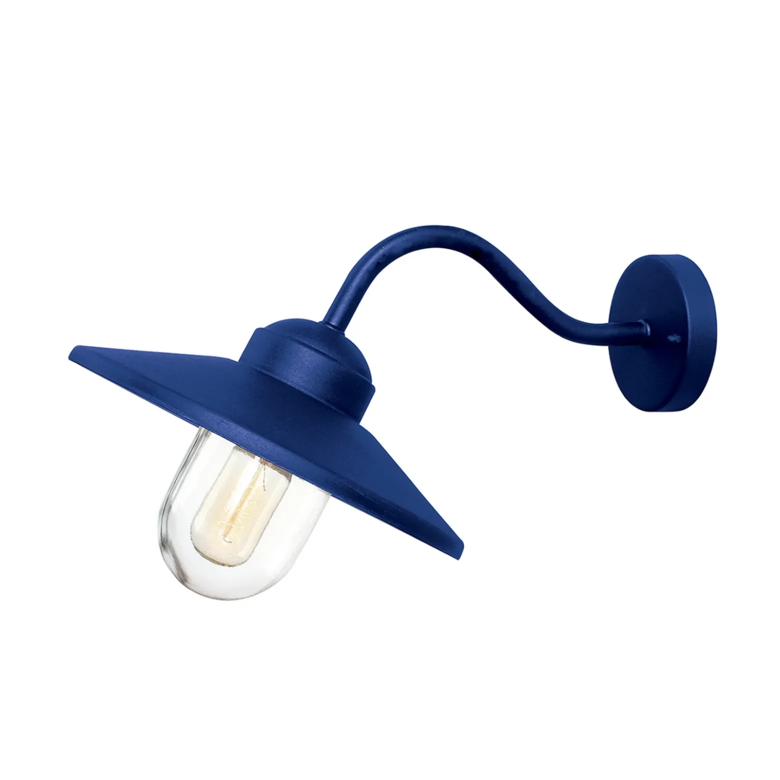 Aplique de exterior Klampenborg, azul, farol, acero inoxidable