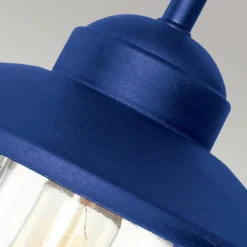 Aplique de exterior Klampenborg, azul, farol, acero inoxidable