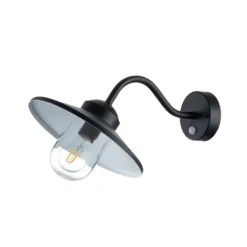 Aplique de exterior Klampenborg, negra, con sensor, IP44