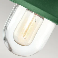 Aplique de exterior Klampenborg, verde, farol, acero inoxidable