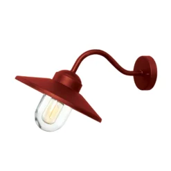 Aplique de exterior Klampenborg, roja, farol, acero inoxidable, IP44