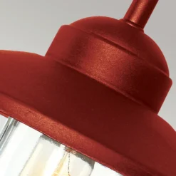 Aplique de exterior Klampenborg, roja, farol, acero inoxidable, IP44