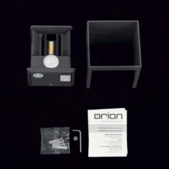 Aplique de exterior LED Cube-S, antracita, metal, sensor