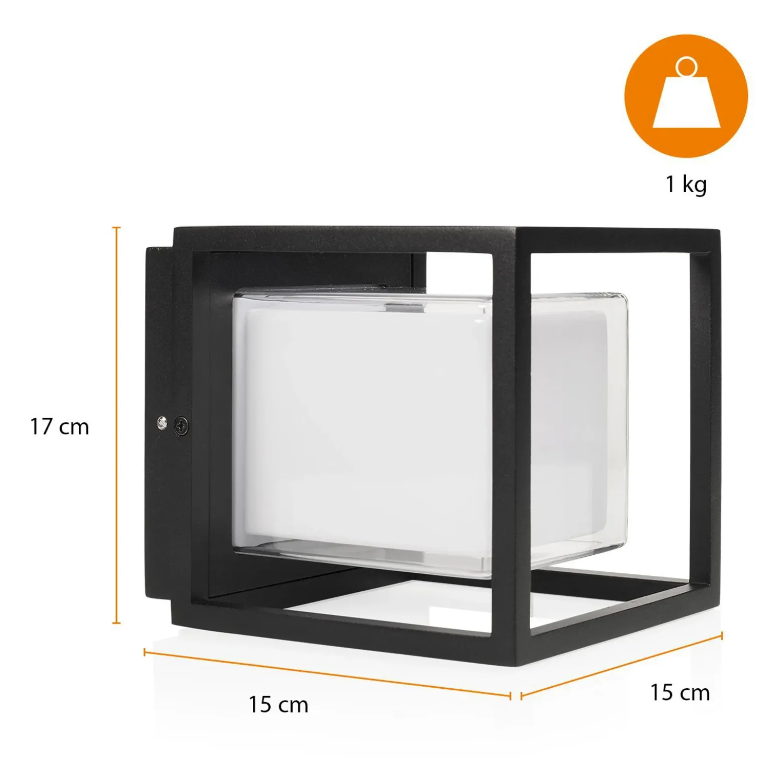 Aplique de exterior LED CUBIC, aluminio, forma cúbica