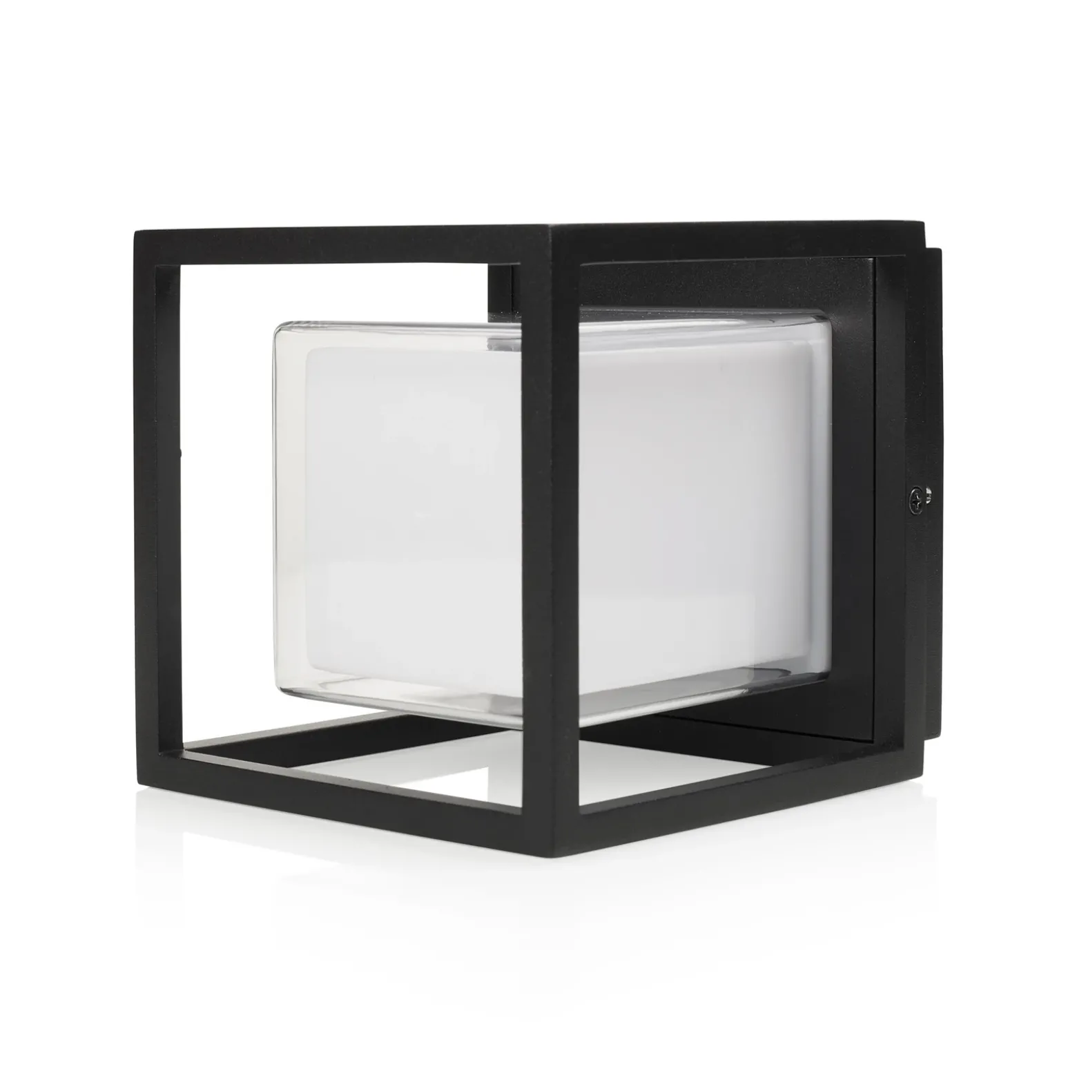Aplique de exterior LED CUBIC, aluminio, forma cúbica