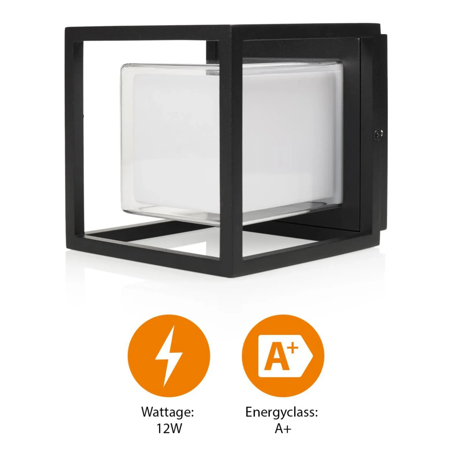 Aplique de exterior LED CUBIC, aluminio, forma cúbica