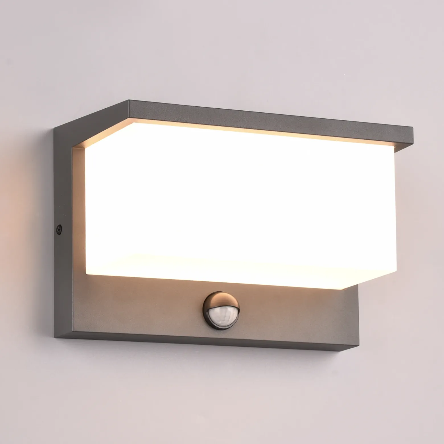 Aplique de exterior LED Nestos, detector de movimiento, IP54