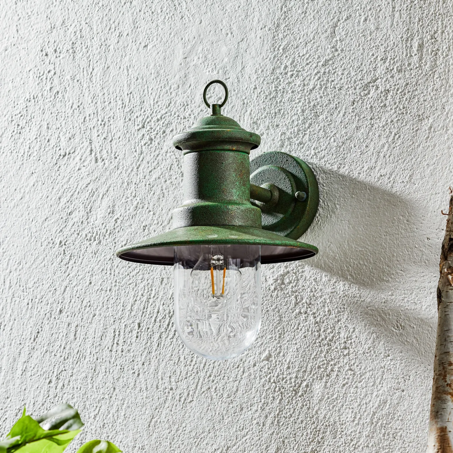 Aplique de exterior Leonie verde vintage