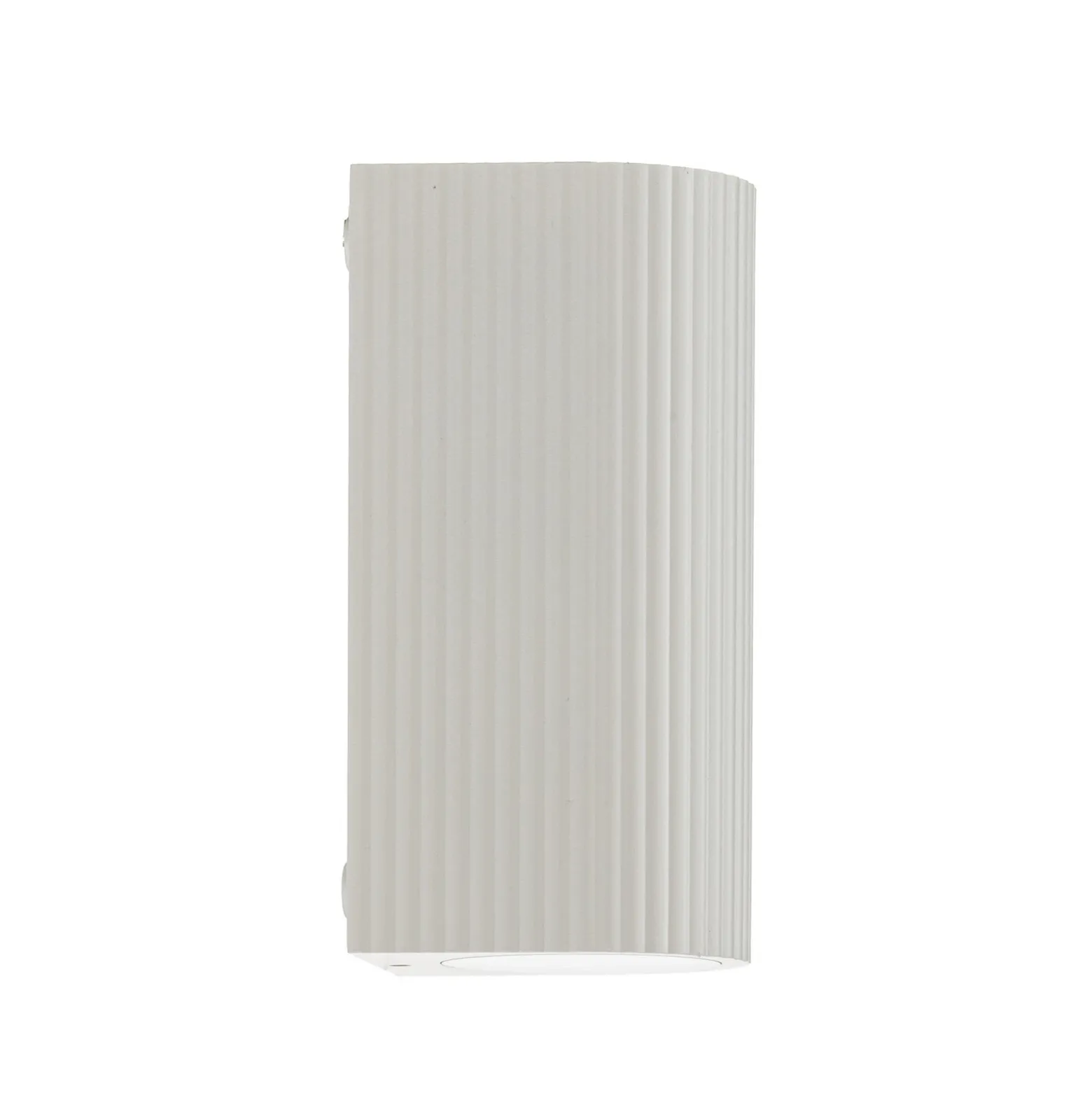 Aplique de exterior Lindby Aluvo, blanco, 16 cm, IP65, estriado