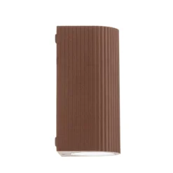 Aplique de exterior Lindby Aluvo, óxido, 16 cm, IP65, estriado